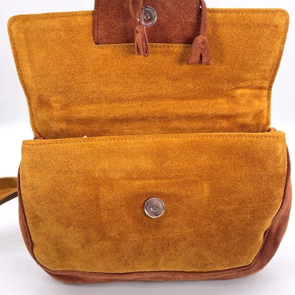 Prada Authentic Vintage 90’s Rare Two Tone Brown Shoulder Bag Suede NWT - Picture 8 of 16